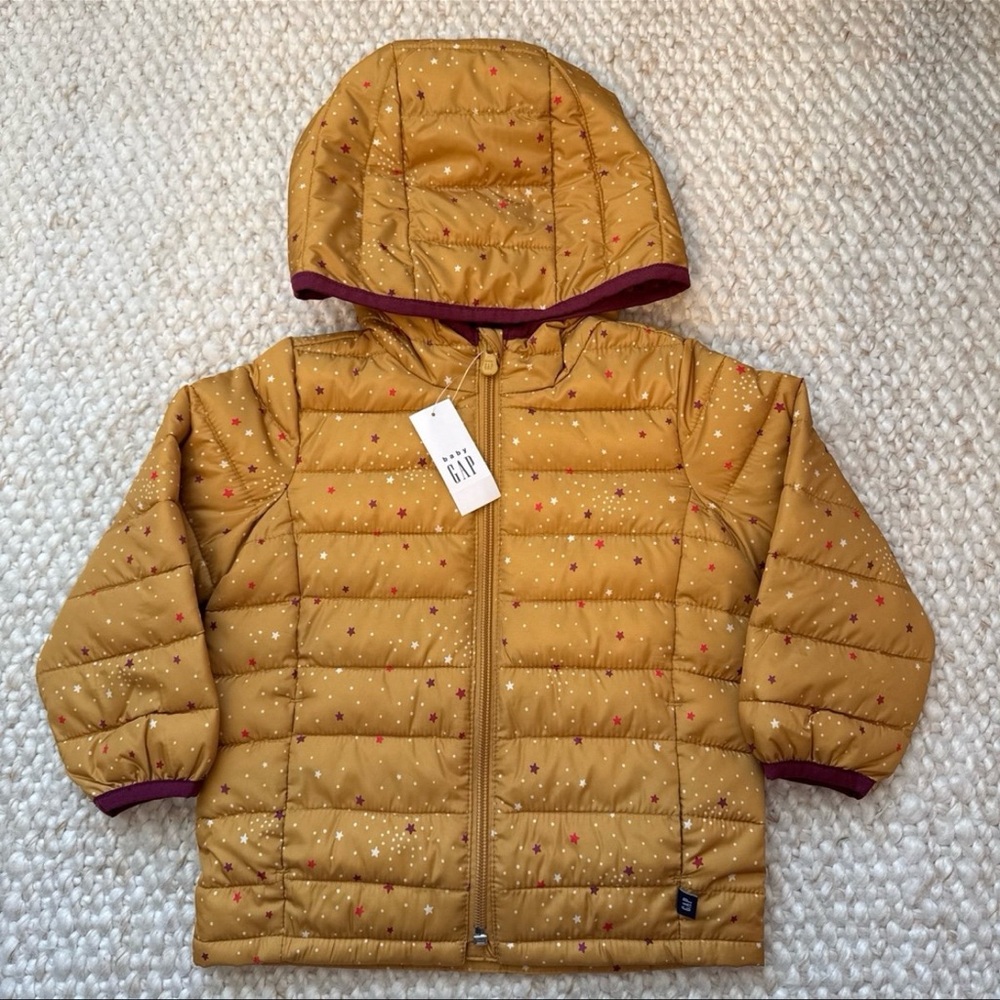 GAP Gold Starry Kids Puffer Jacket